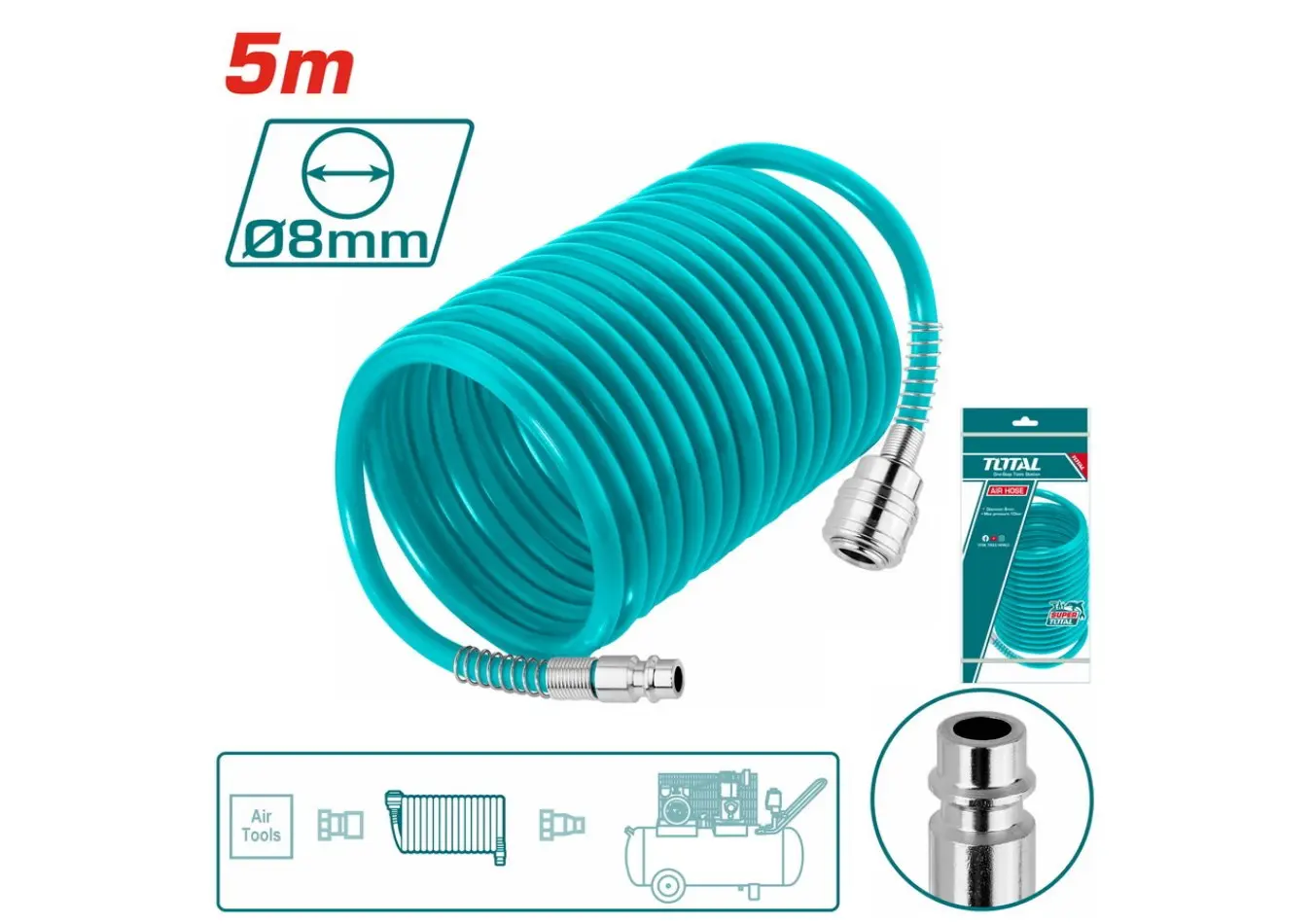 خرطوم هواء 5 متر TOTAL