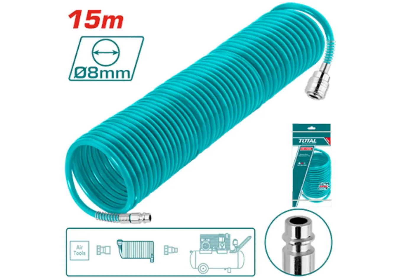 خرطوم هواء 15 متر TOTAL