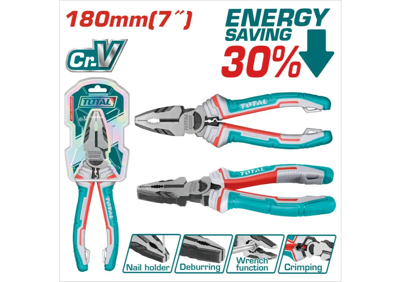 THT210706S - بانسة 180 مم 7 انش توفير عزم 30 % TOTAL