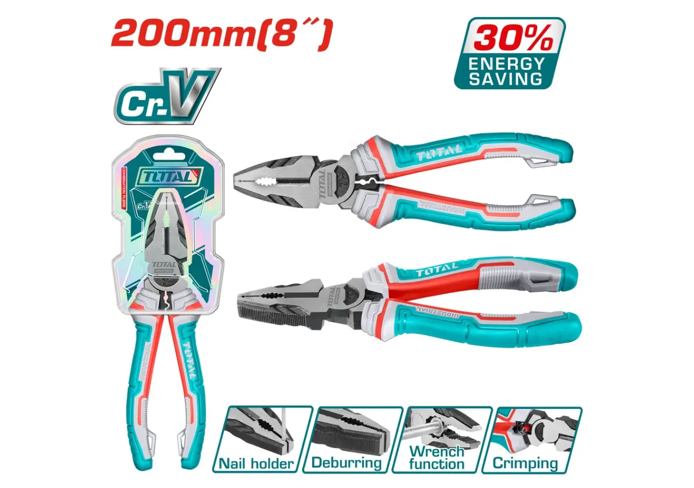 THT210806S - بانسة 200 مم 8 انش توفير عزم 30 % TOTAL (( صناعي ))