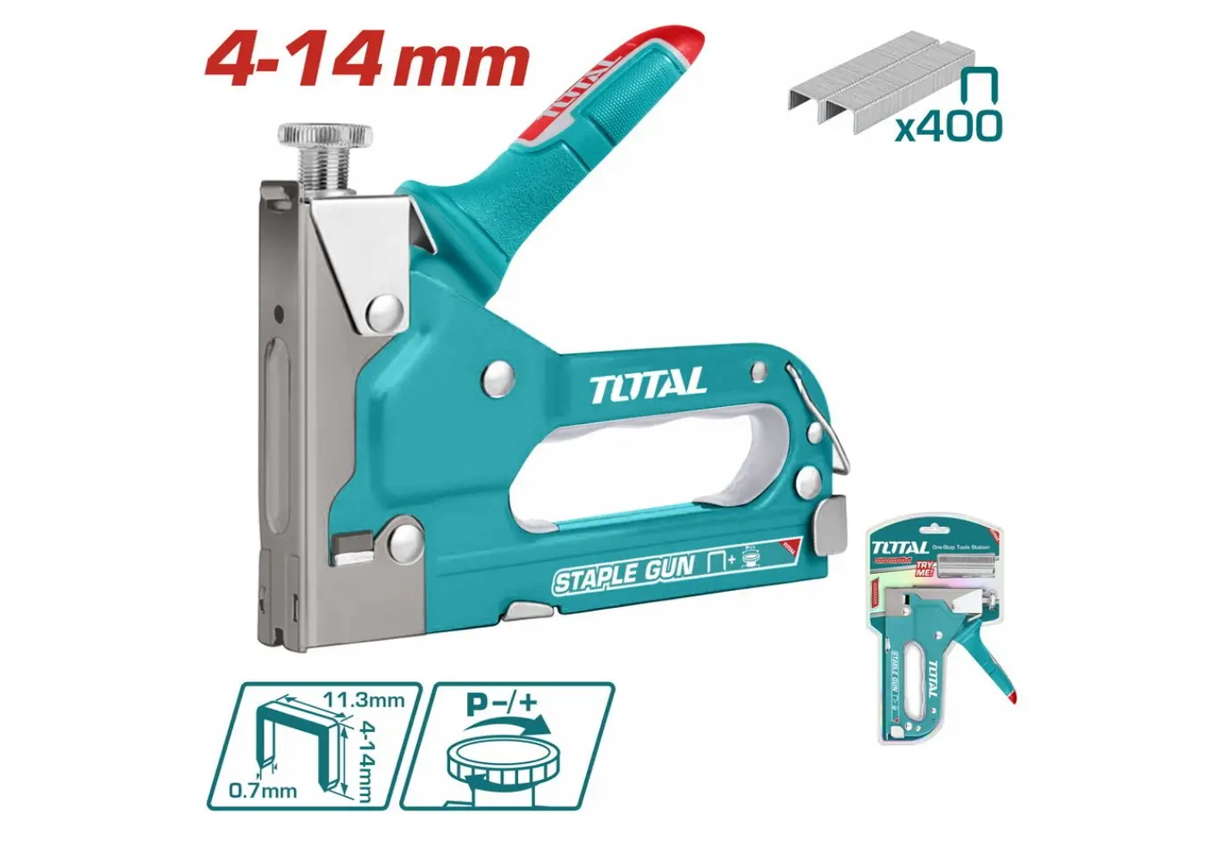 THT311425 - كباسة يدوية عمق من 4- 14 مم عرض 11.3 مم سماكة 0.7 مم على كرت سوبر سيليكت ماركة TOTAL