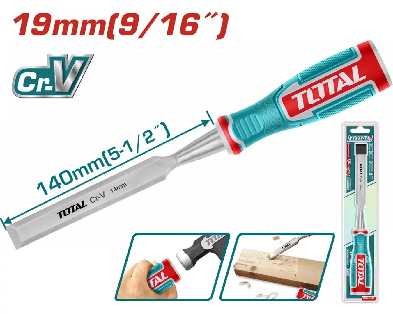 THT41196 - ازميل خشب عرض 19 مم طول 140 مم TOTAL