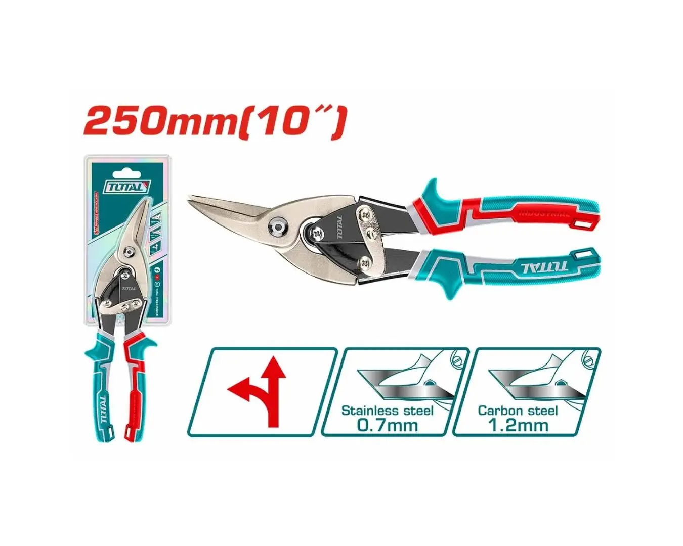THT521106 - مقص صاج يسار 250 مم 10 أنش TOTAL