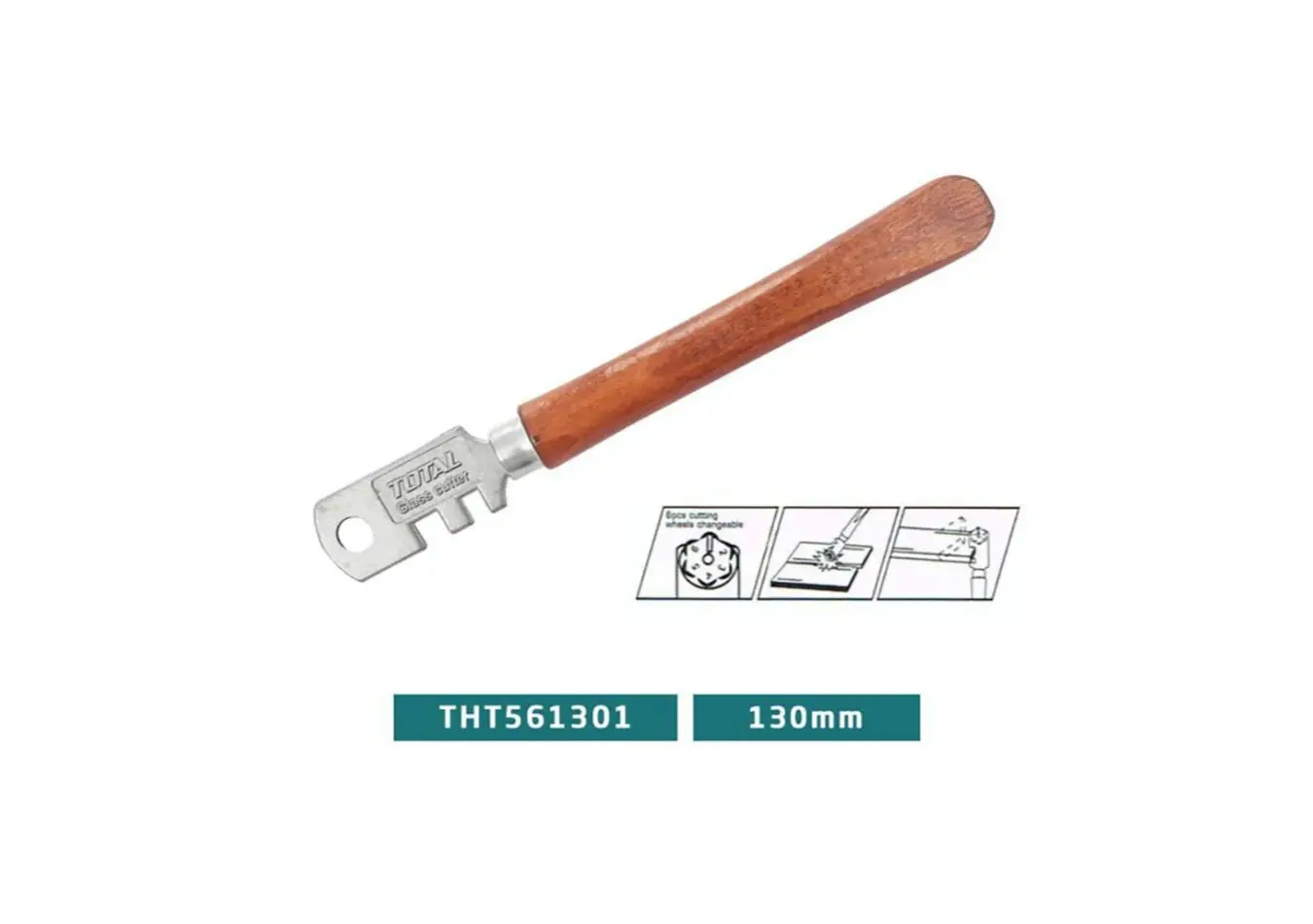THT561301 - الماسة قص بلور يدوية 130 ملم TOTAL