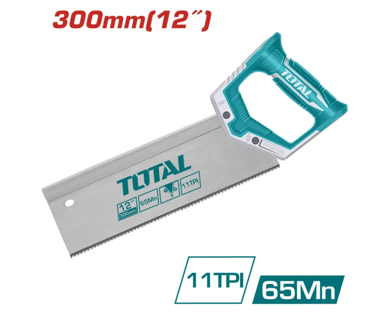 منشار خشب 12 انش 300 مم رأسين TOTAL (سرّاق)