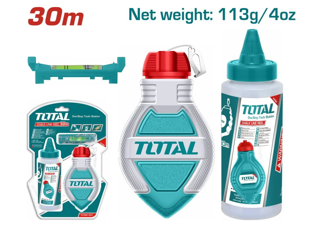 THT661301 - شقلة خيط 30 متر مع عبوة مواد+زيبق TOTAL