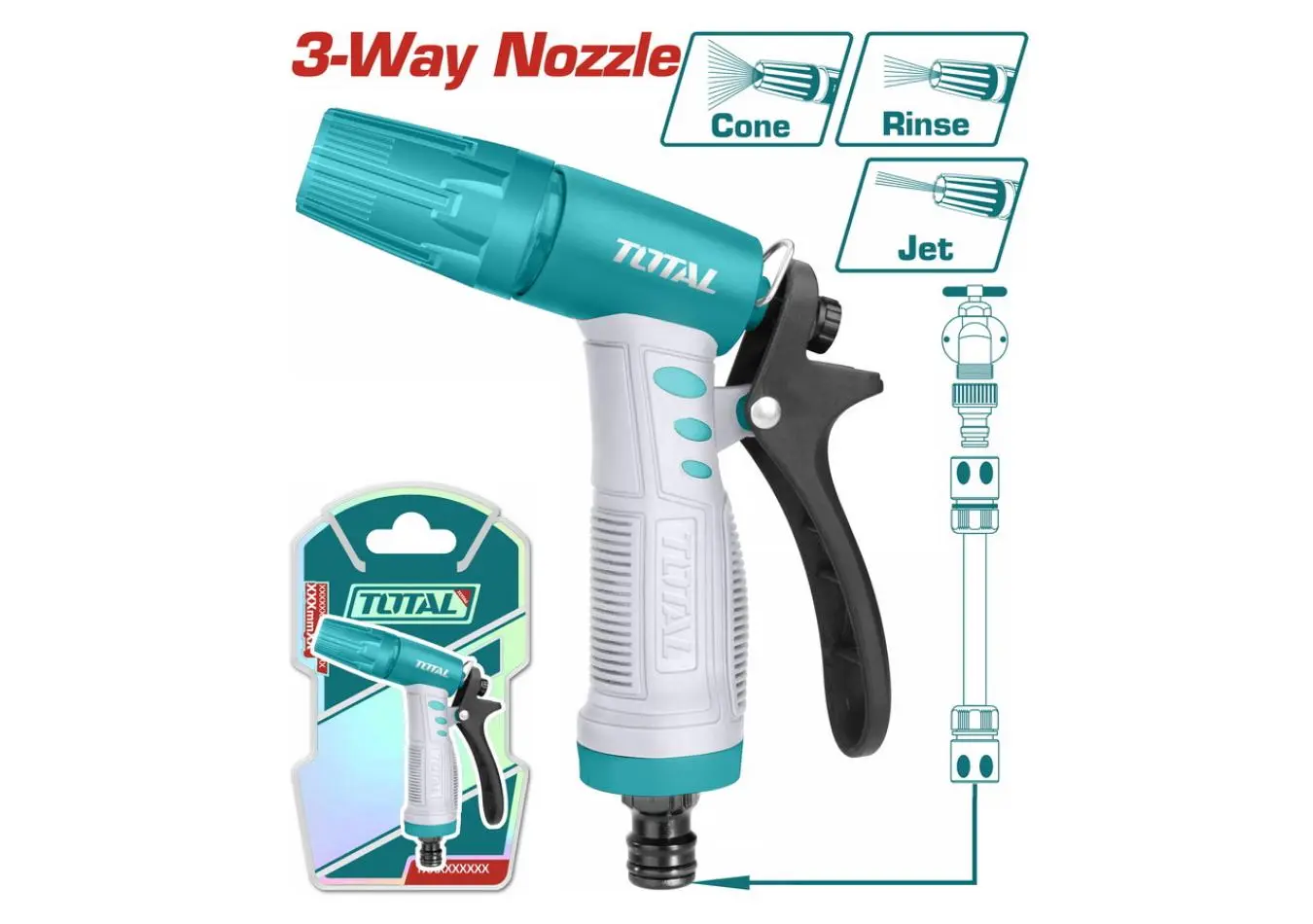 مرش حدائق عادي بلاستيك + مغسل TOTAL Plastic trigger nozzle