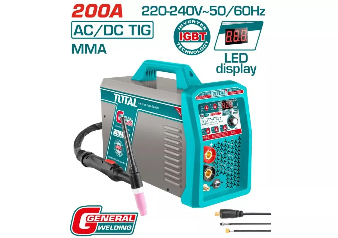 طرنس لحام 200 امبير MMA-TIG-AC/ DC VOLT 220 ماركة TOTAL