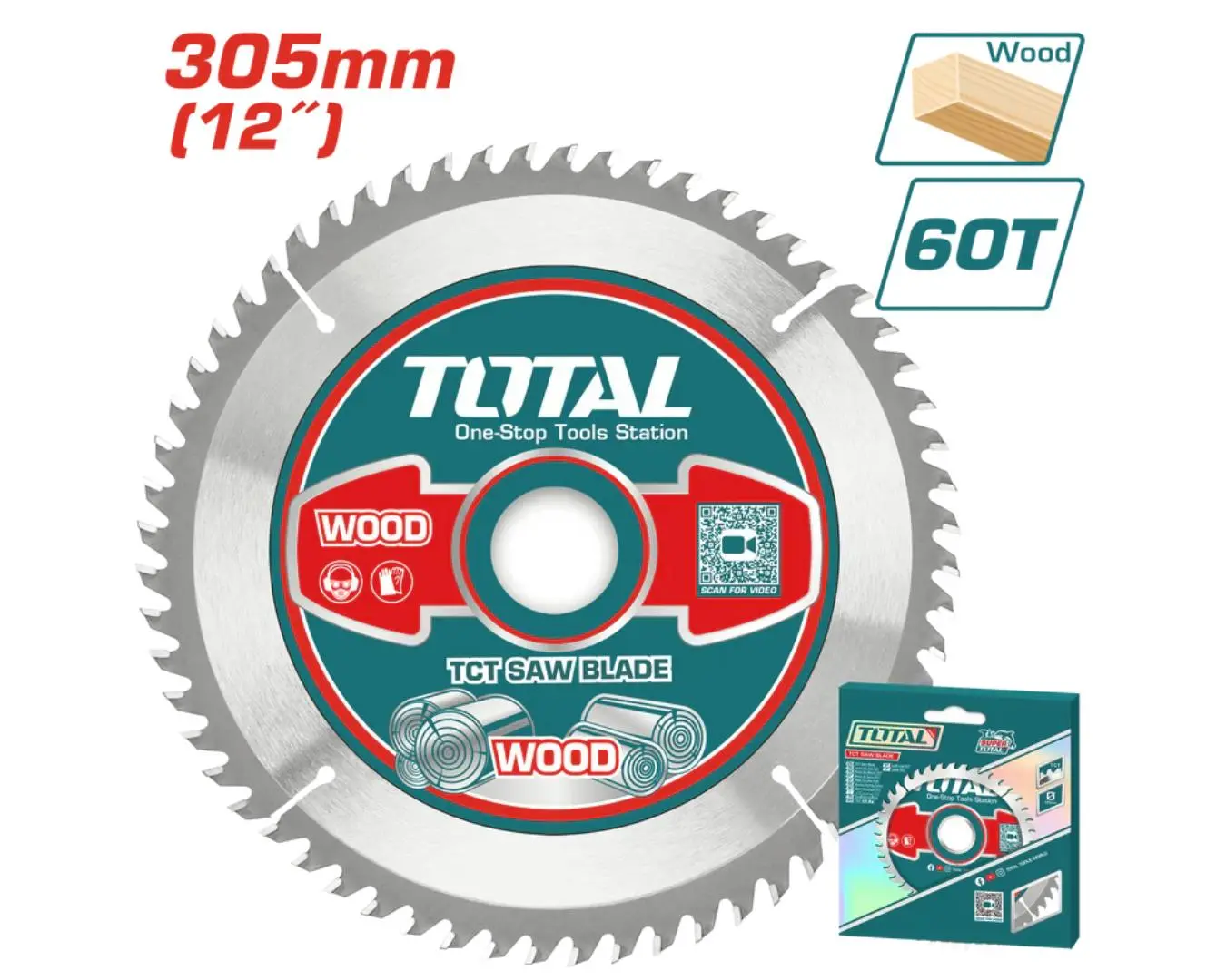 ديسك قص خشب 305 مم 12 انش 60 سن فتحة مم TOTAL (( صناعي ))