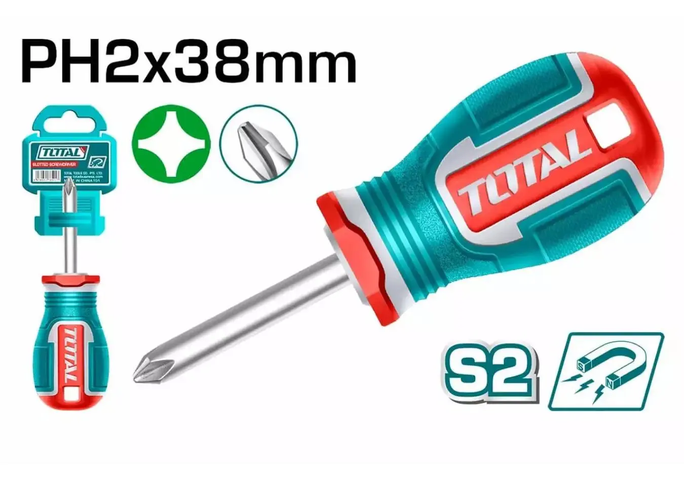 TSDPH2038 - مفك براغي مصالب نجاصة S2 قياس ph2*38 ماركة TOTAL حديث