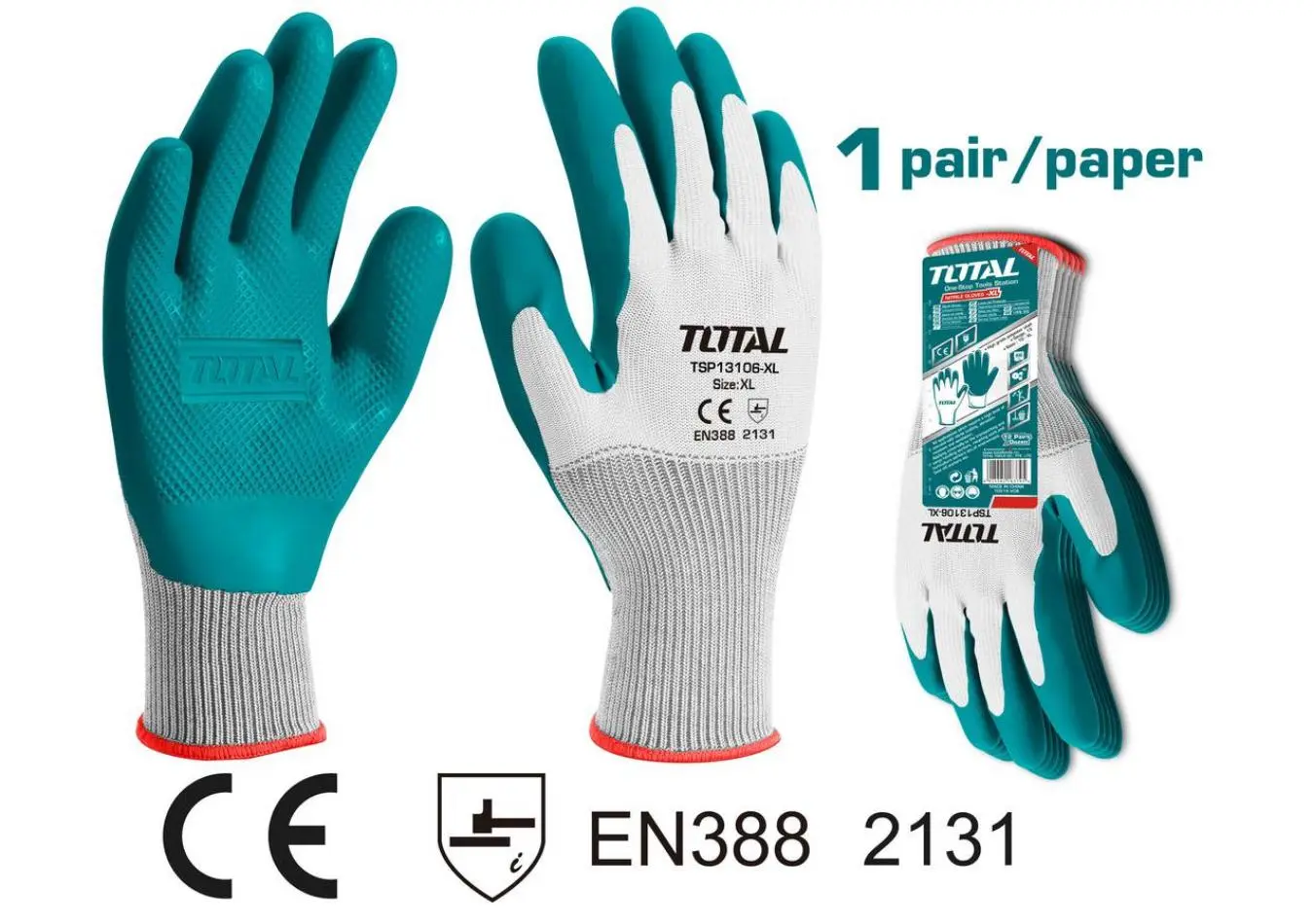 TSP13106-XL - كف مطاط قياس XL صناعي TOTAL