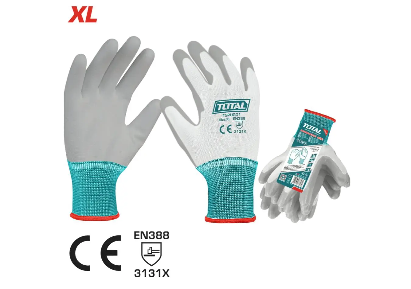 كف عمل مطاطي صناعي XL ماركة TOTAL