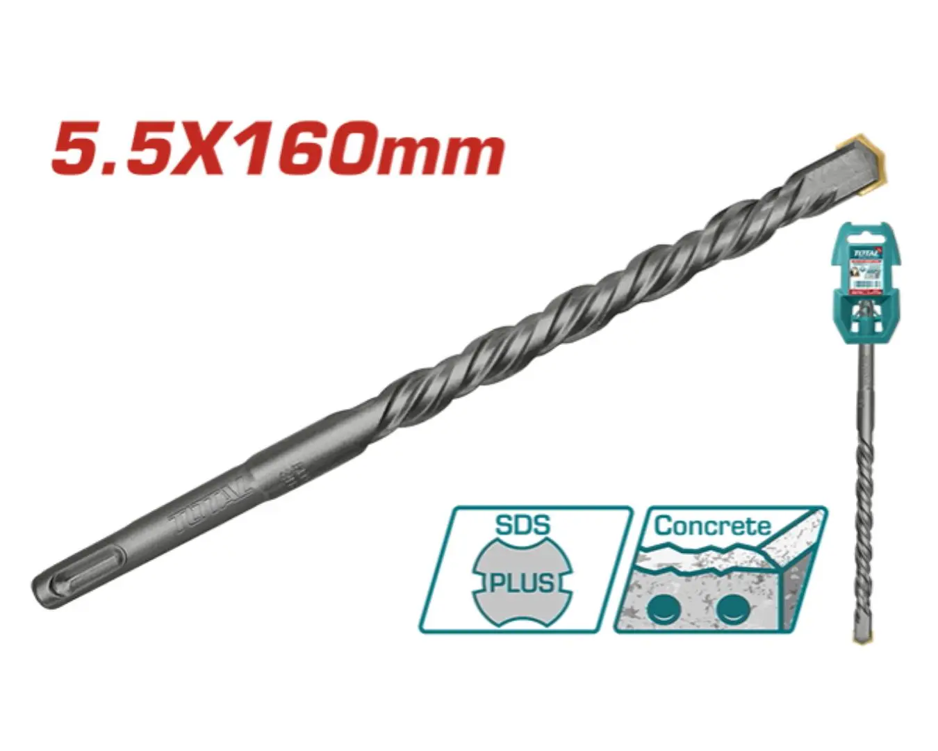 ريشة SDS PLUS 5.5 × 160 ماركة TOTAL
