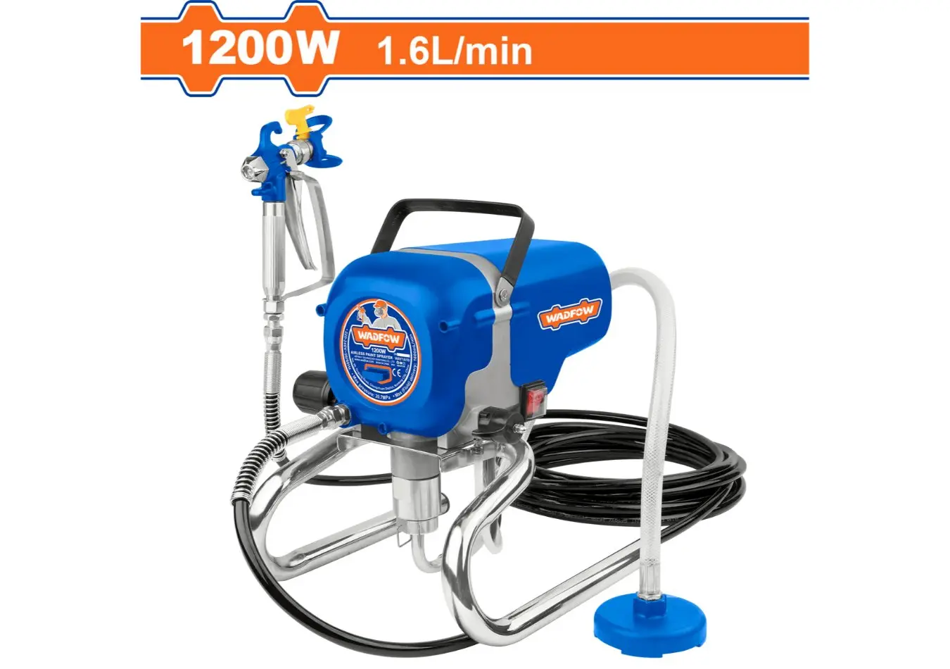 فرد بخ دهان+مواد عزل كهربائي 1200 واط AIRLESS لا يحتاج الى هواء + اكسسوارات كاملة WADFOW