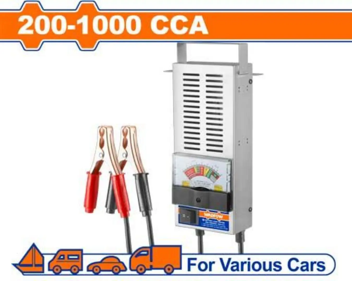 جهاز فحص بطاريات v12 تيار حمل 100 A ماركة WADFOW