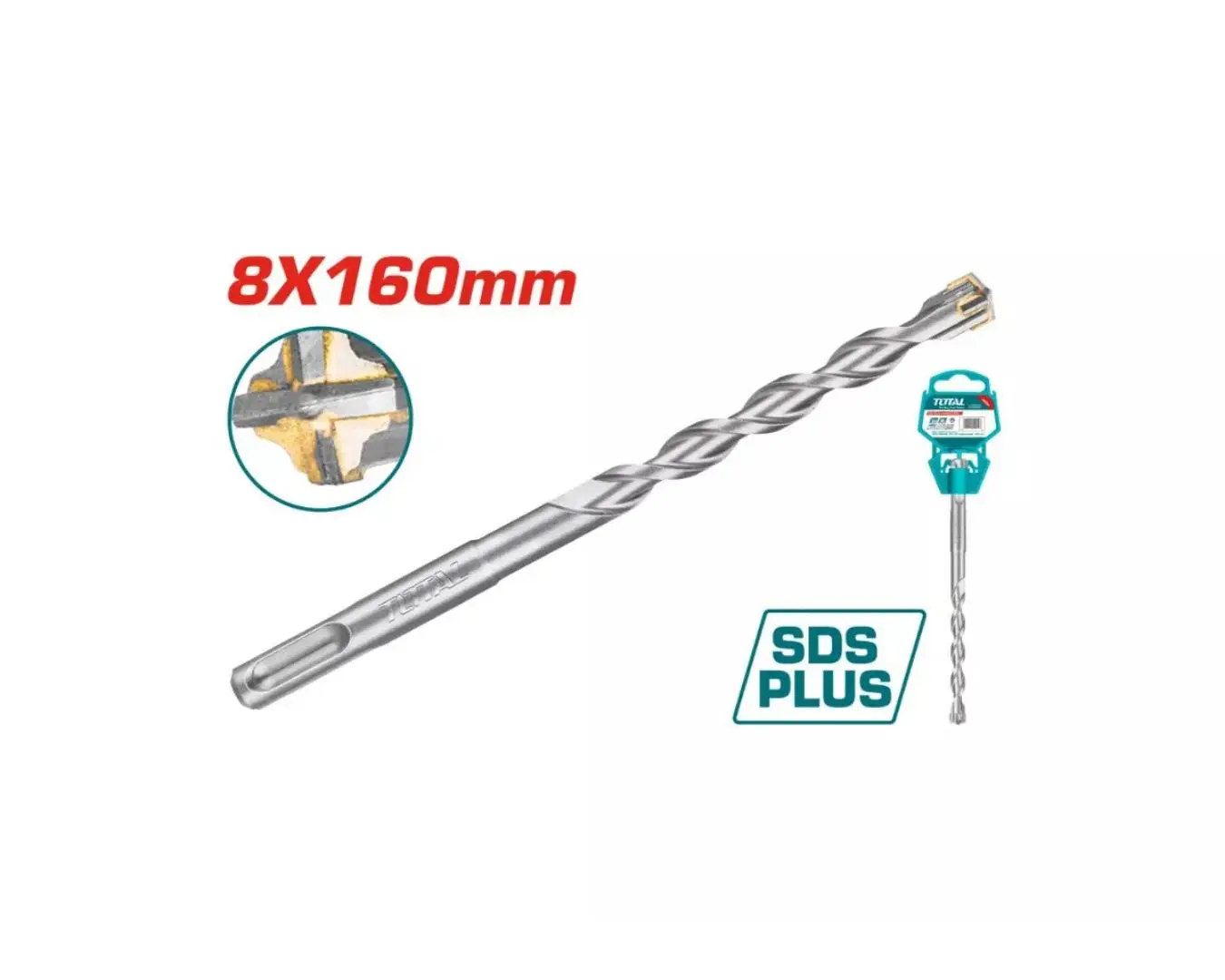 TAC310802C - ريشة SDS PLUS 8 × 160 راس رباعي ماركة TOTAL