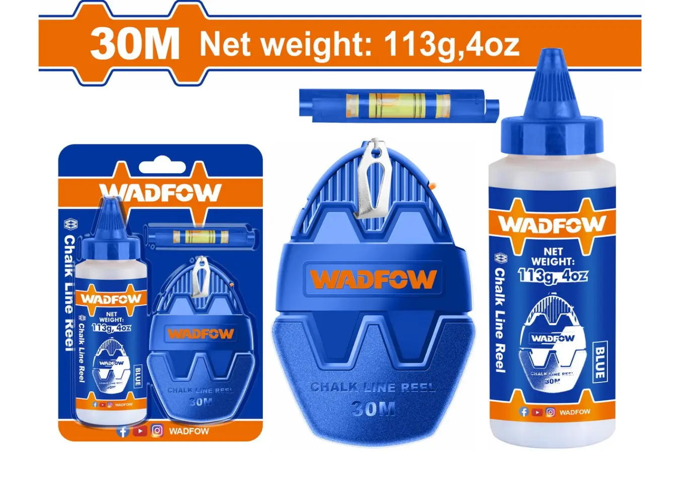WHX1630 - شقلة خيط 30 متر مع عبوة مواد+زيبق ماركة WADFOW