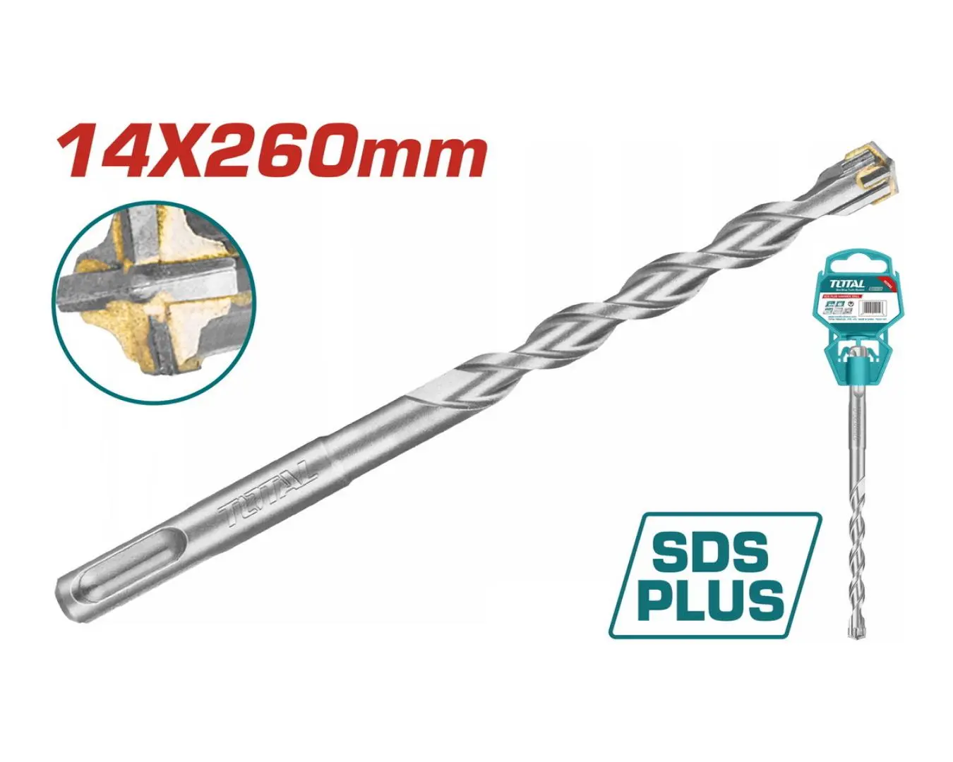 ريشة SDS PLUS 14 X 260 راس رباعي ماركة TOTAL
