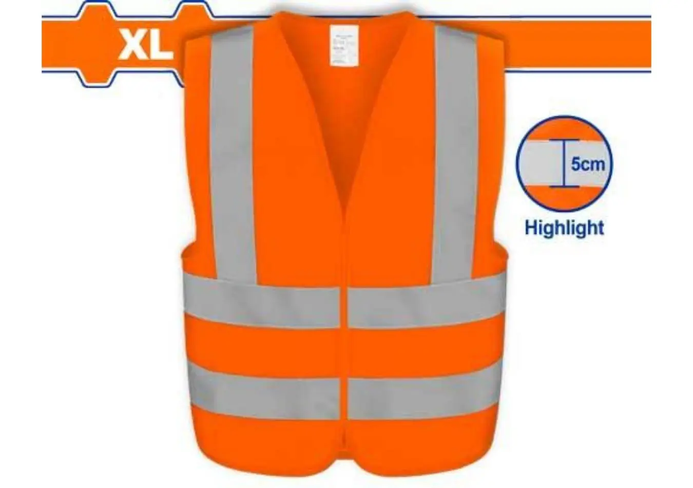 صدرية عاكسة لون برتقالي 4 خطوط عاكس قياس XL ماركة WADFOW
