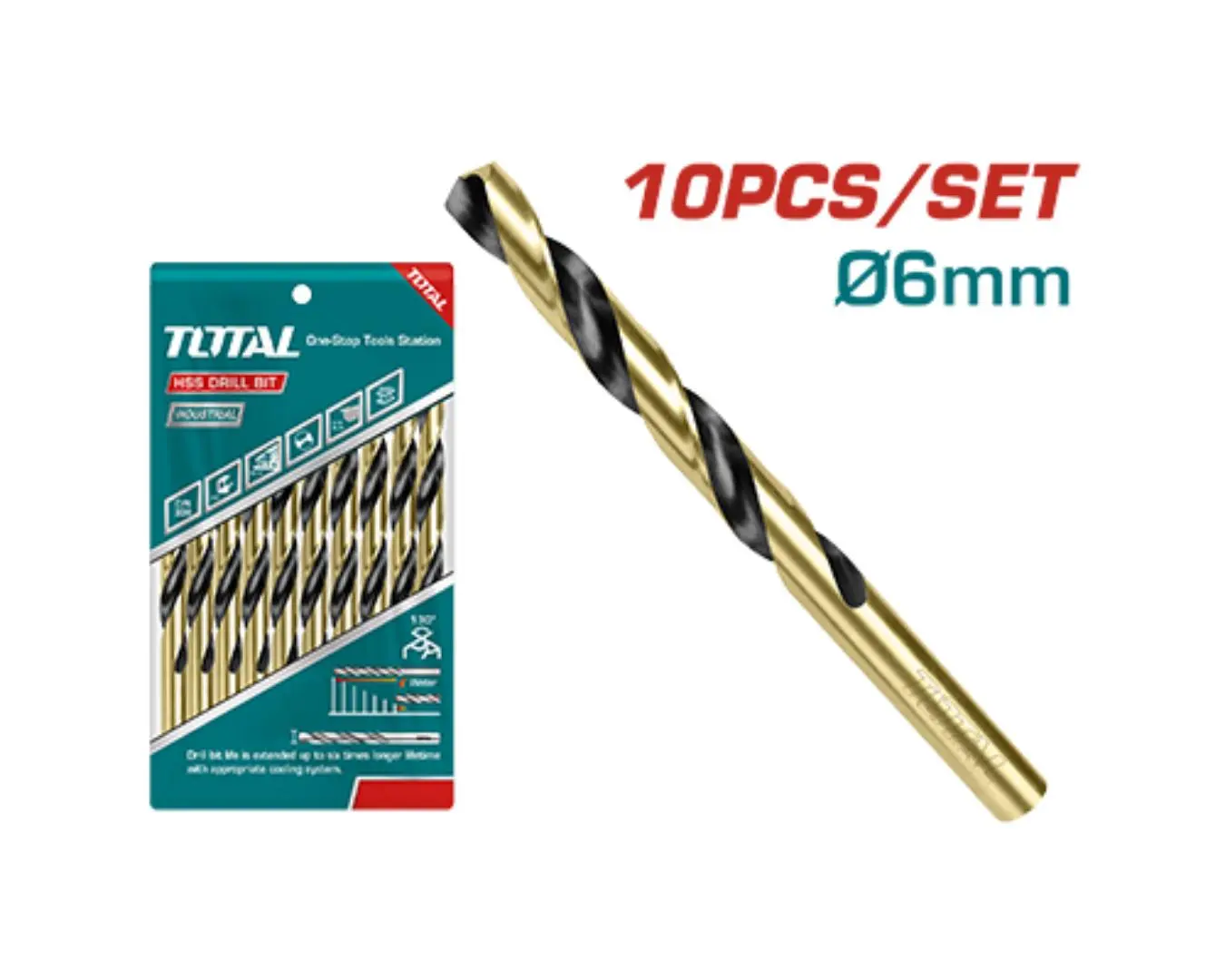 ريشة حديد 6 مم موديل HSS ماركة TOTAL