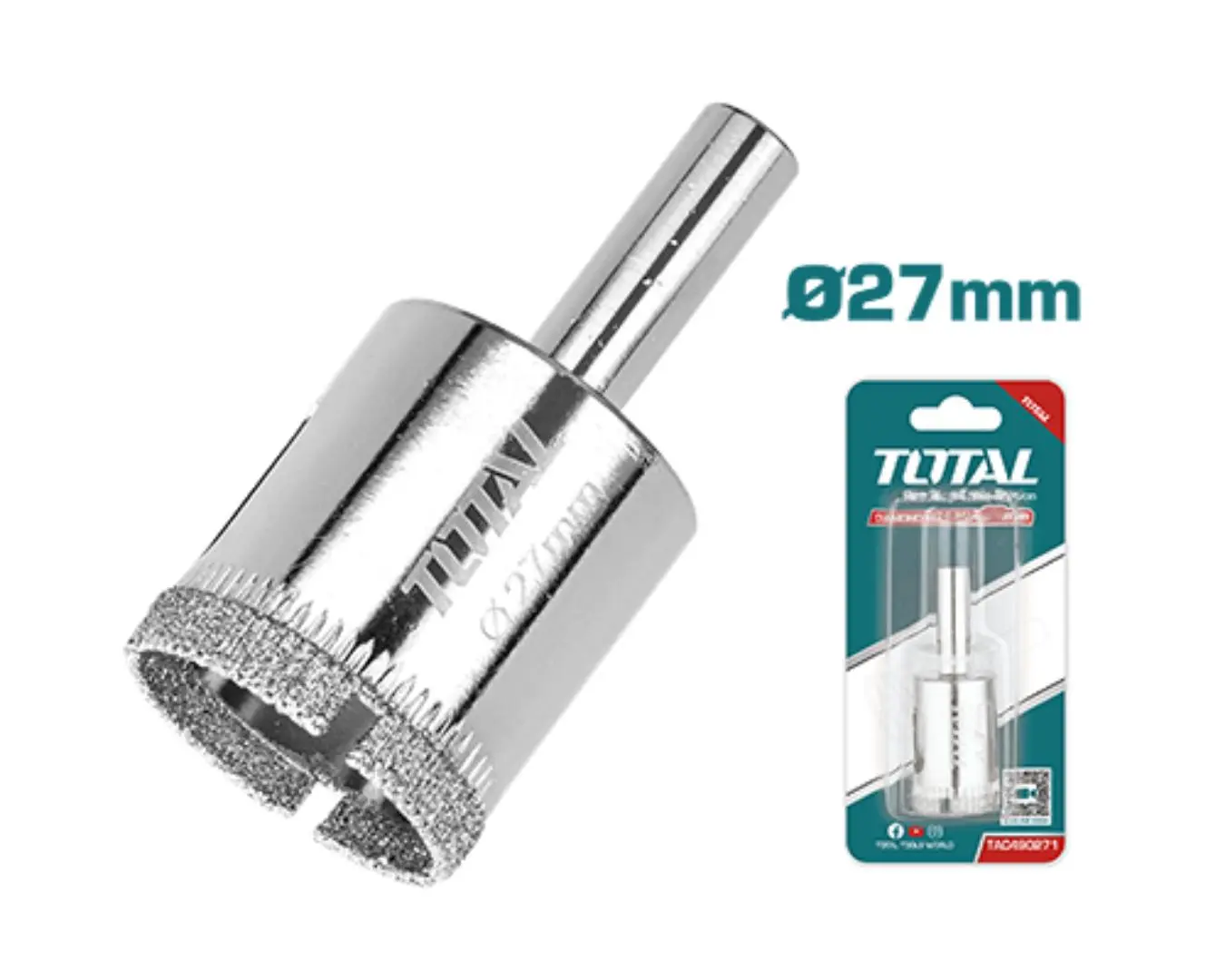 كاسة حفر زجاج +سيراميك +قرميد الماس 27 مم ماركة TOTAL
