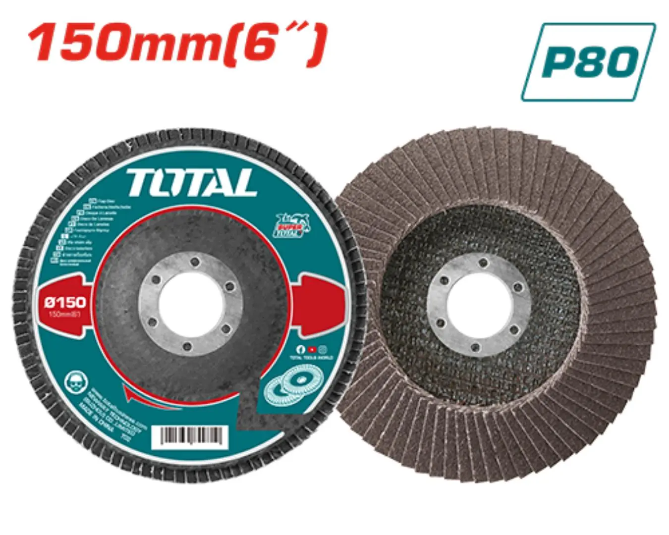حجر جلخ حف موج P80 معدن 6 انش TOTAL