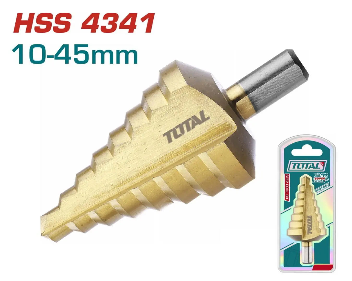 TAC75104501 - ريشة مخروطية 10-45 ملم حديث صناعي على كرت ماركة TOTAL