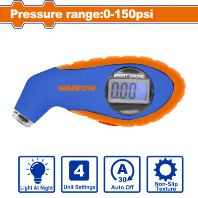 WTPG1101 - مقياس ضغط الإطارات ديجيتال مع ليد WADFOW (0-150) PSI