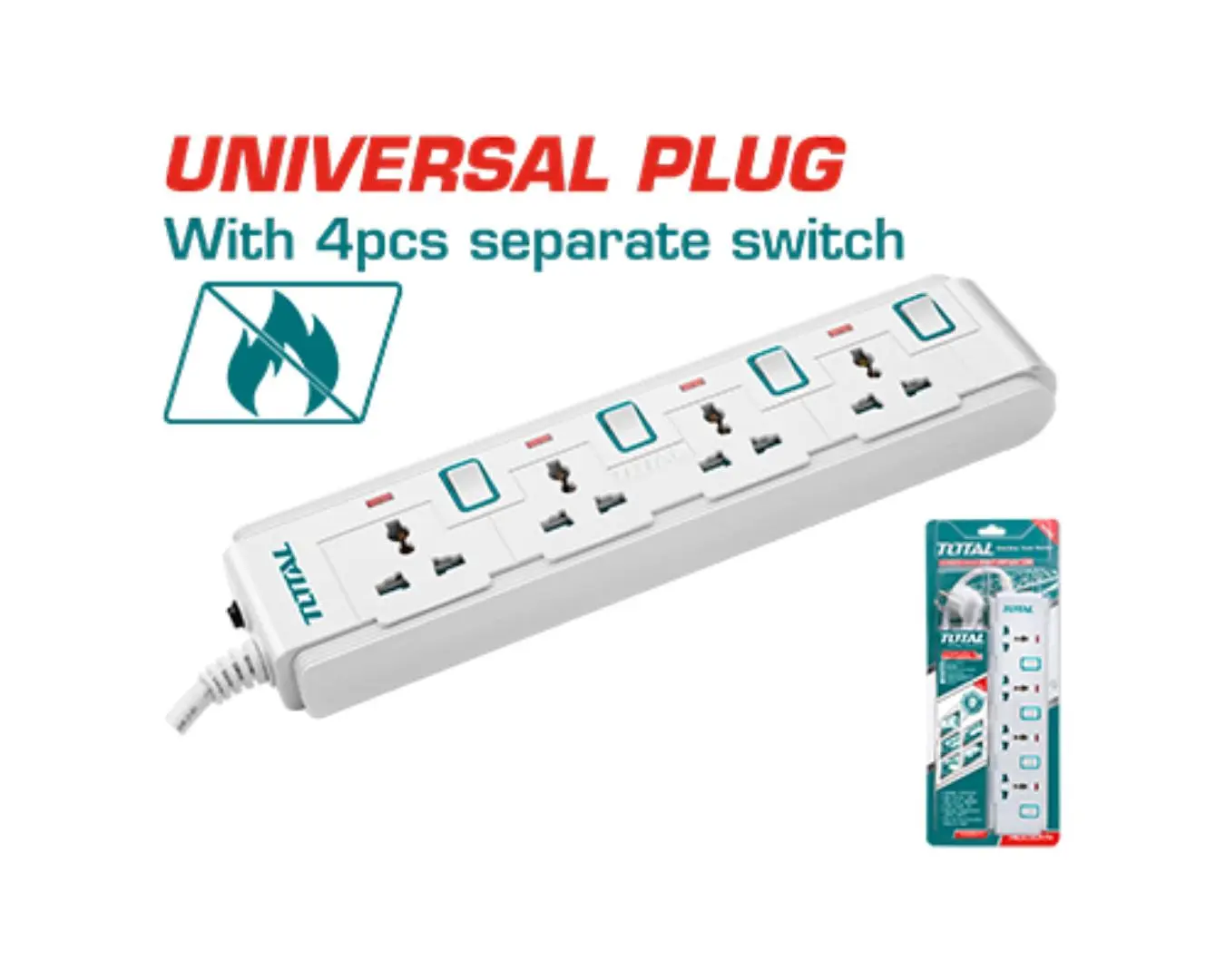 شريط سيار 13 امبير كبل 3 متر قياس 1.25مم نحاس EXTENSION SOCKET