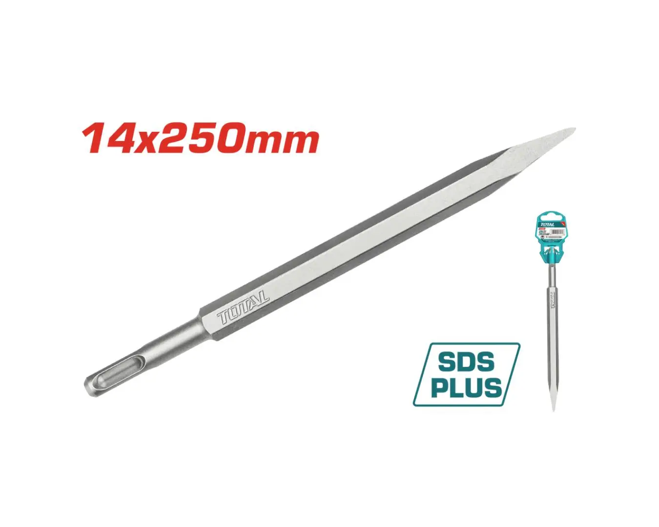 TAC1511141 - ازميل SDS - PLUS ( 14 × 0 × 250 ) شوكة (( صناعي )) TOTAL