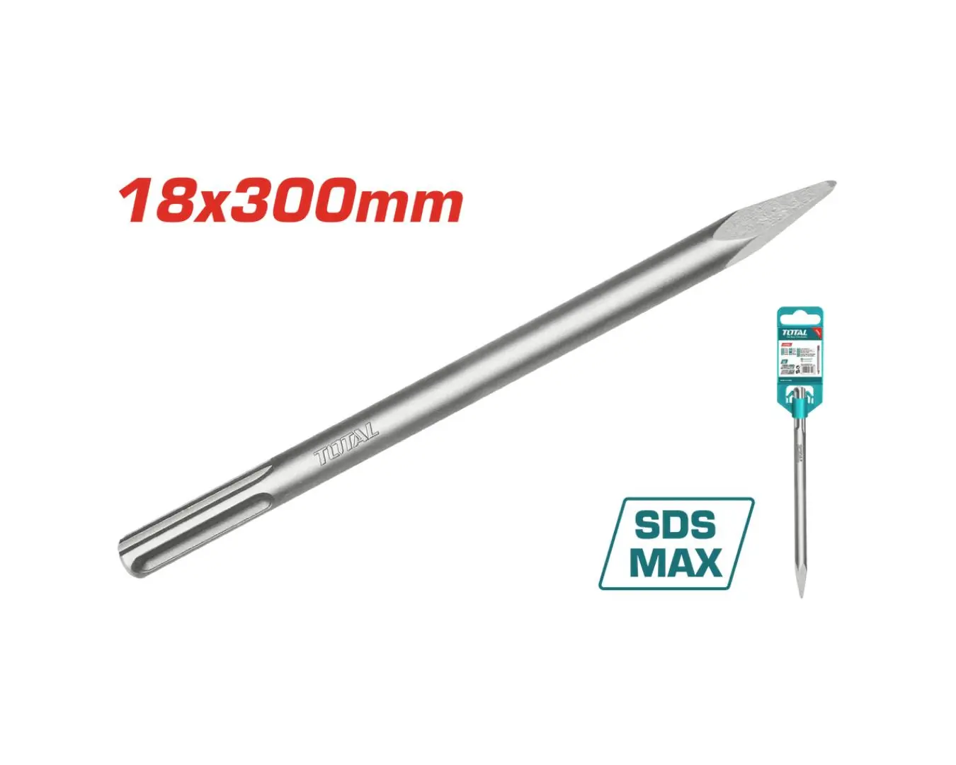 ازميل SDS - MAX ( 18 × 0 × 300 ) شوكة (( صناعي )) TOTAL