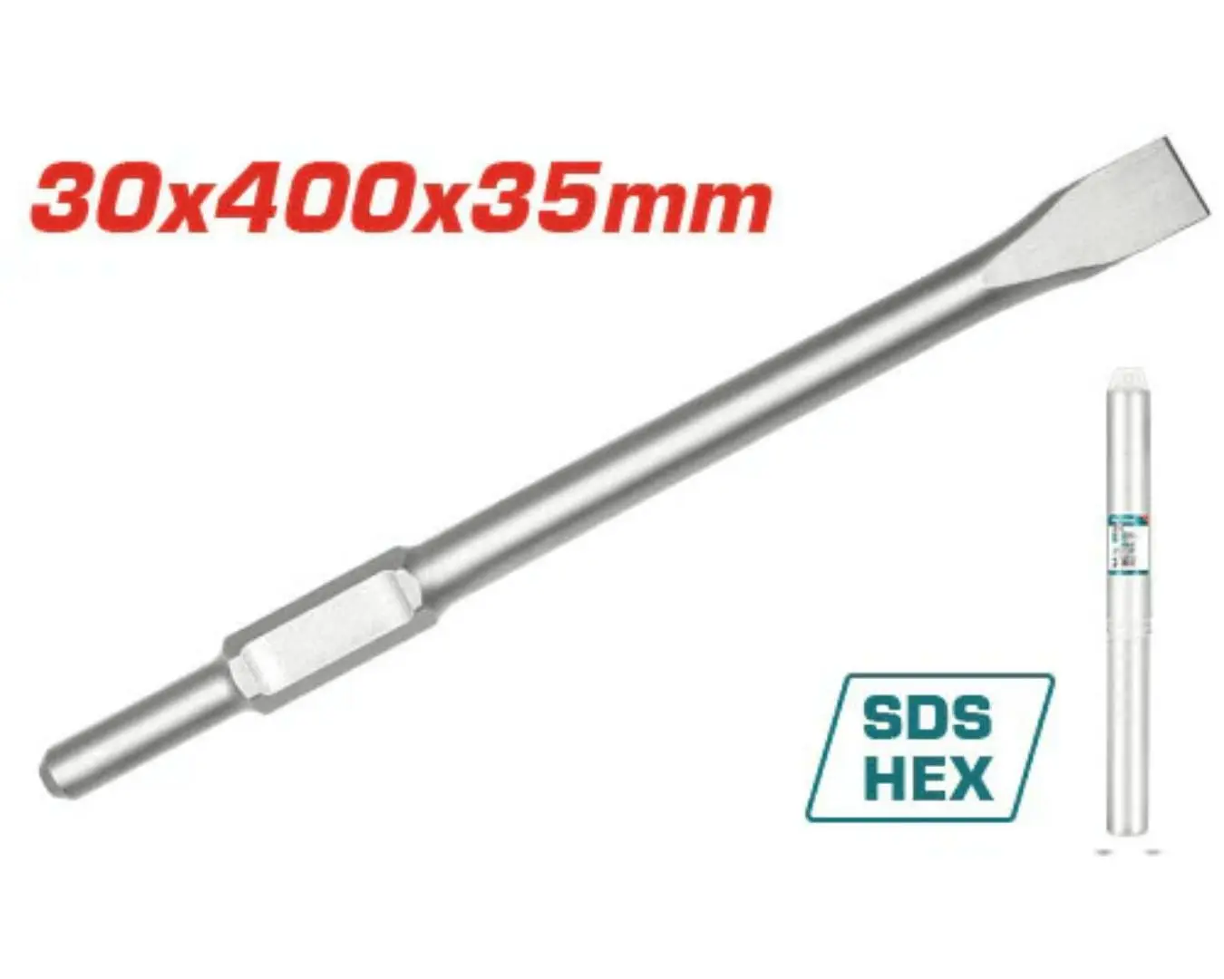 ازميل HEX كسارة ( 30 × 0 × 410 ) شوكة لزوم كسارة 1700 واط (( صناعي )) TOTAL